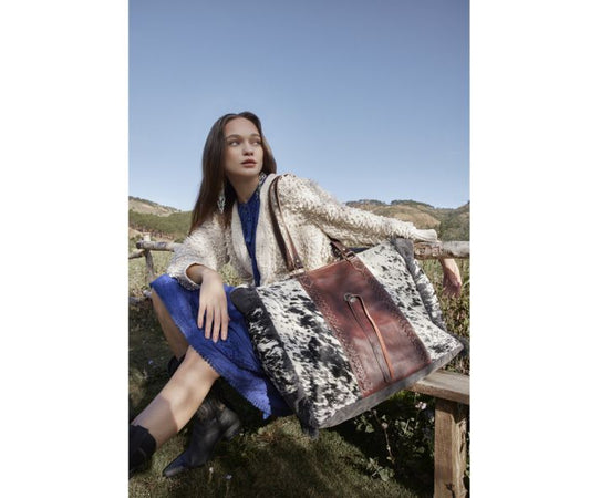 Cowhide Weekender Leather Bag