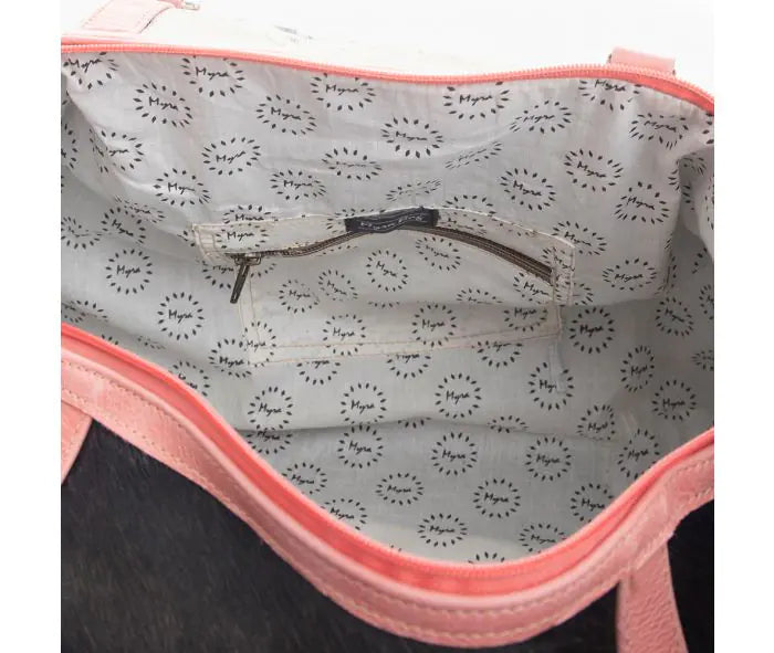Western Weekender Duffle Bag Hand-Tooled Pink Leather