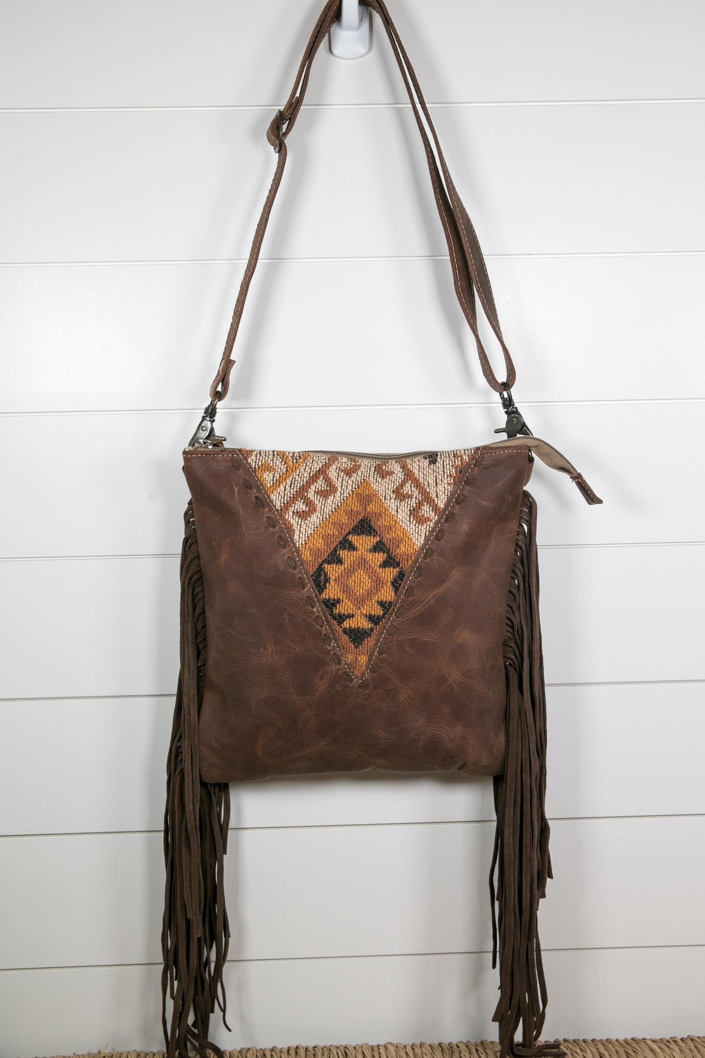 Western Hera Leather Fringe Saddle Bag