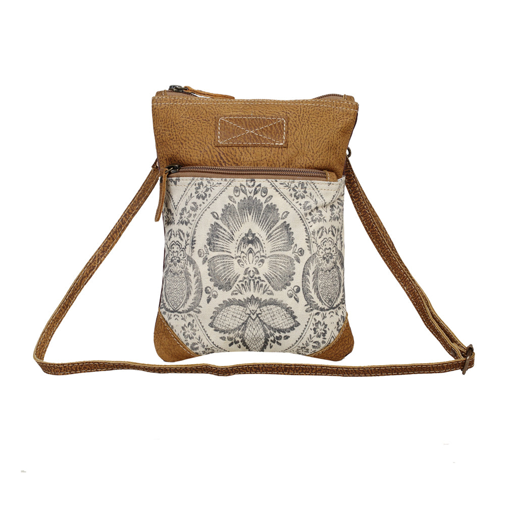 Small Crossbody Bag Shoulder Purse Leather Detail with Matching Leather Adjustable Strap