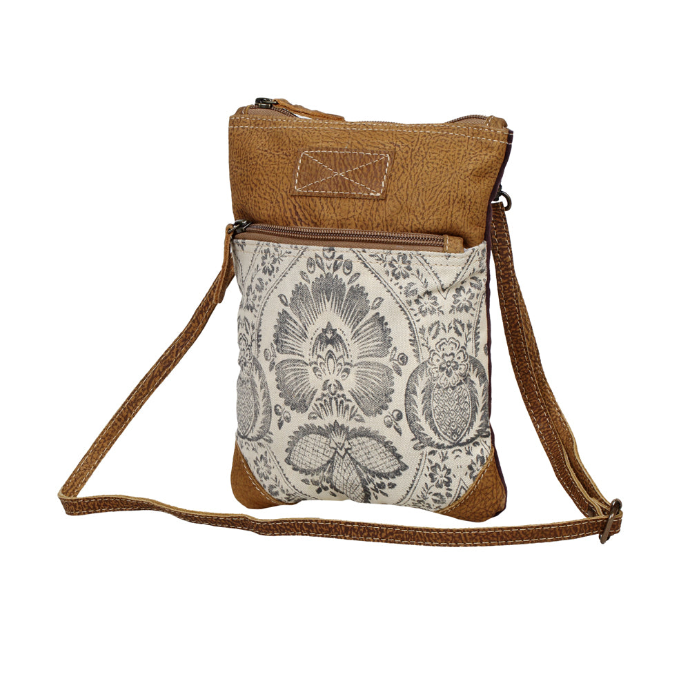 Small Crossbody Bag Shoulder Purse Leather Detail with Matching Leather Adjustable Strap