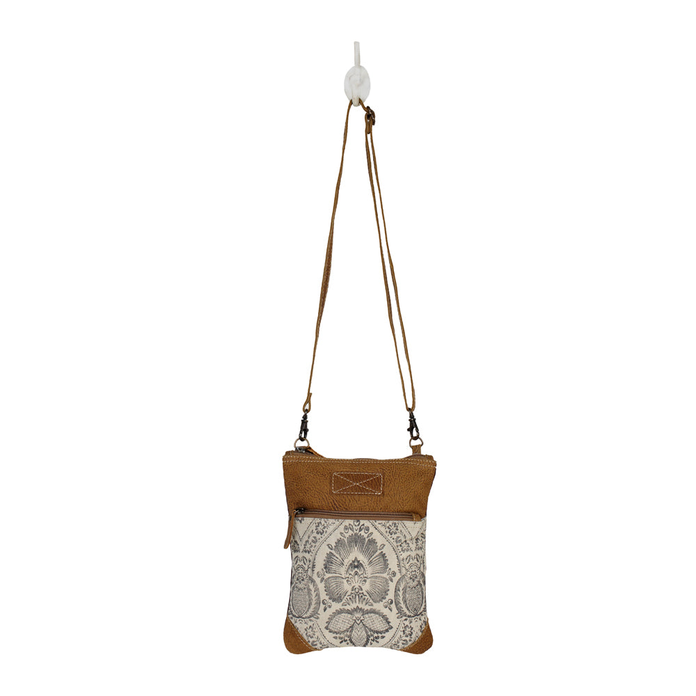 Small Crossbody Bag Shoulder Purse Leather Detail with Matching Leather Adjustable Strap