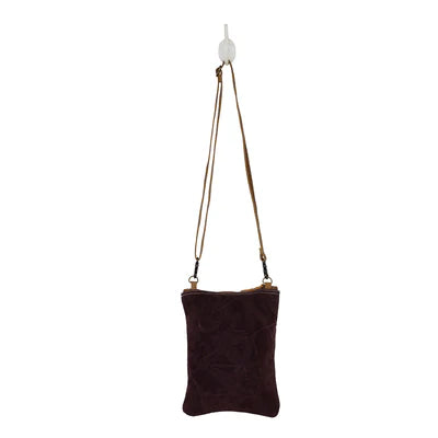 Small Crossbody Bag Shoulder Purse Leather Detail with Matching Leather Adjustable Strap