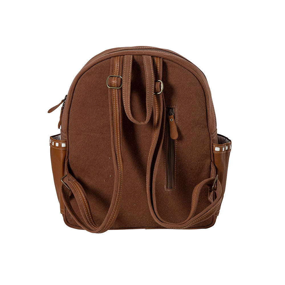 Southwestern Backpack Women's Backpack Purse Brown Leather Authentic Cowhide Detail