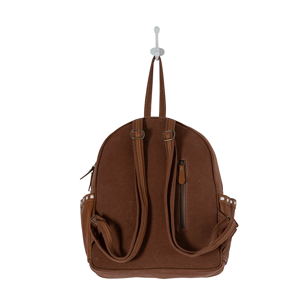 Southwestern Backpack Women's Backpack Purse Brown Leather Authentic Cowhide Detail