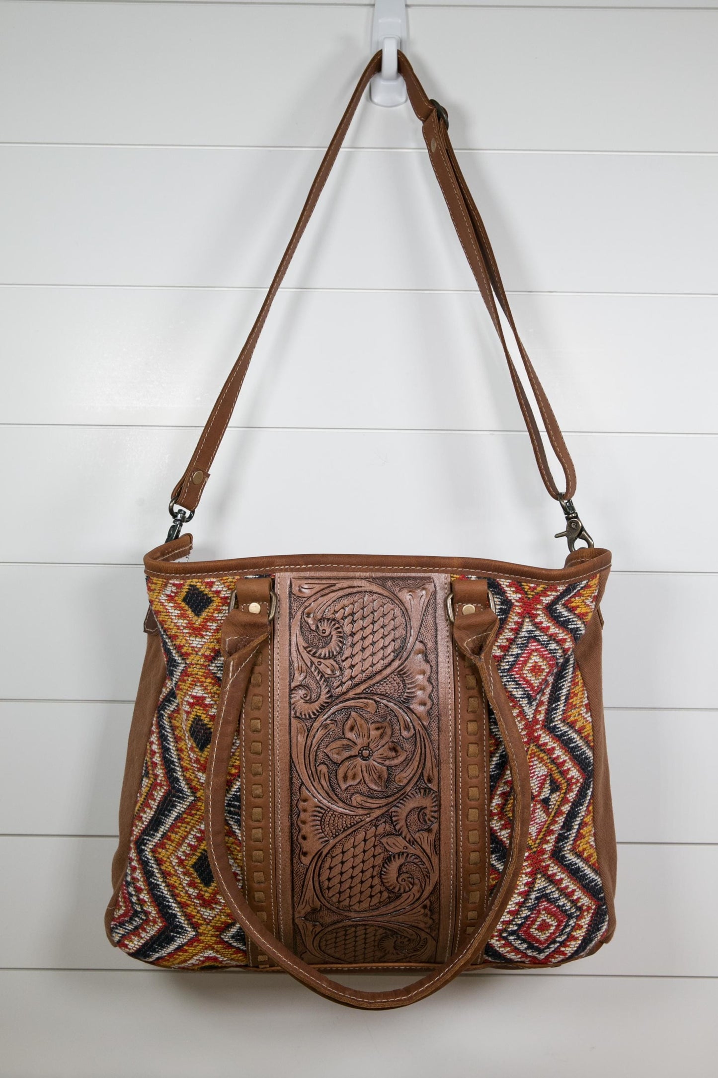 Scarlett Hand-tooled Leather Tote Bag