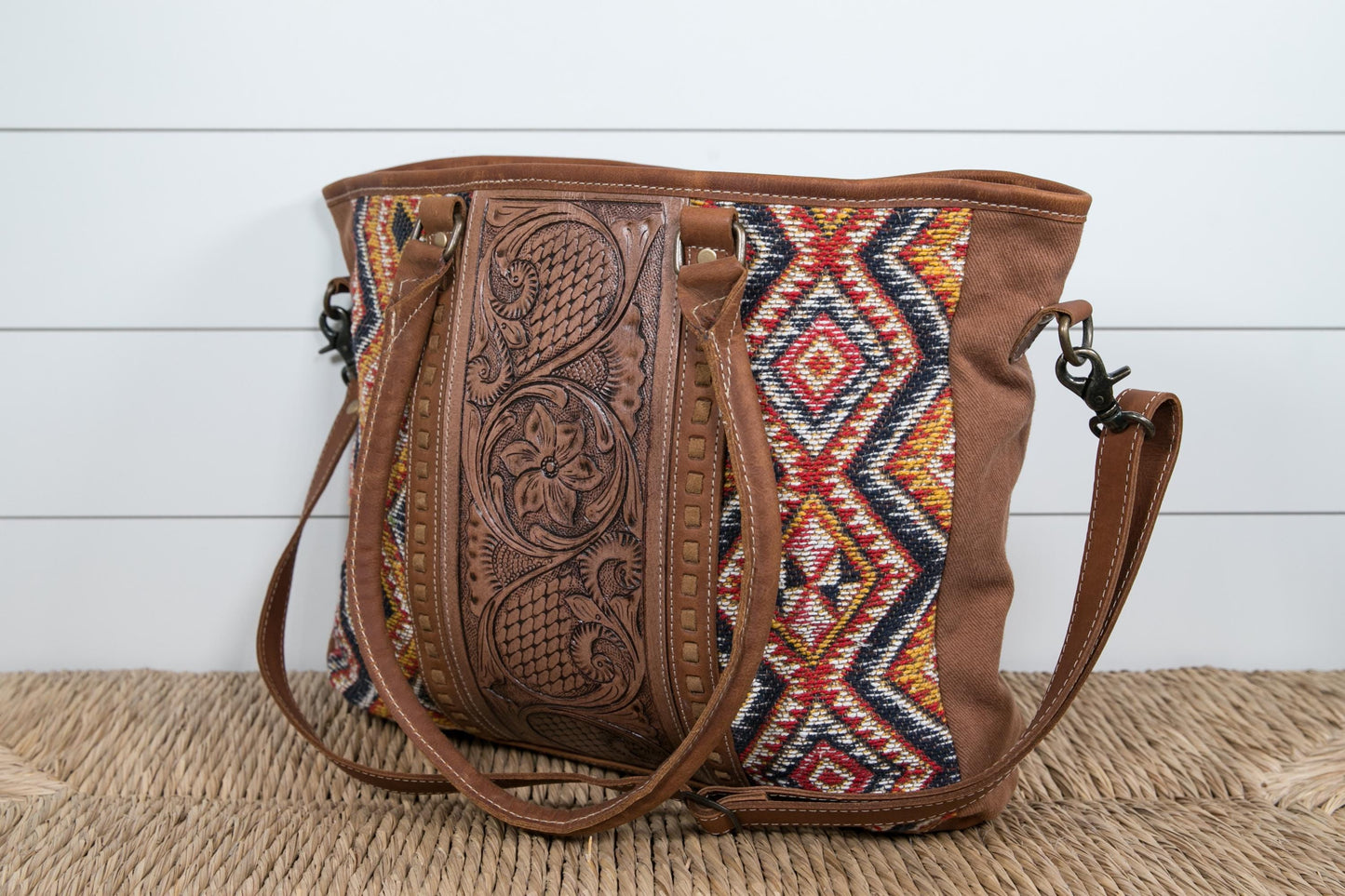 Scarlett Hand-tooled Leather Tote Bag